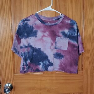 SO XS Purple Tie-Dye Crop Top